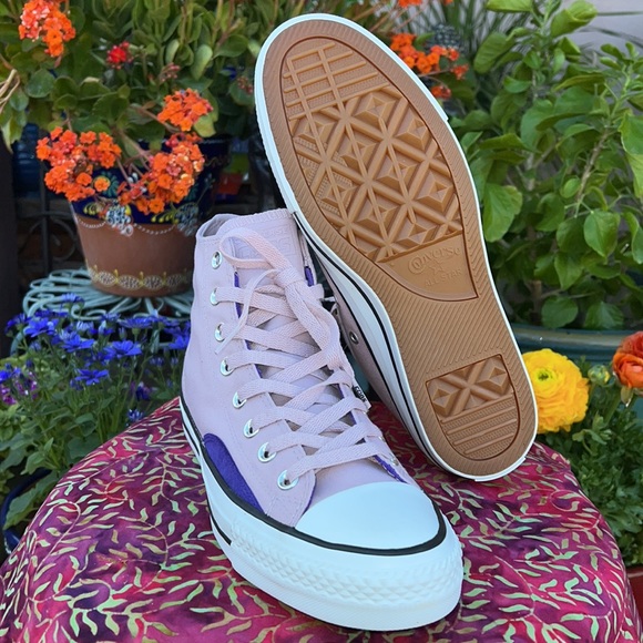 New Converse Pink & Purple CTAS Pro Hi Top Sneakers - Picture 16 of 17